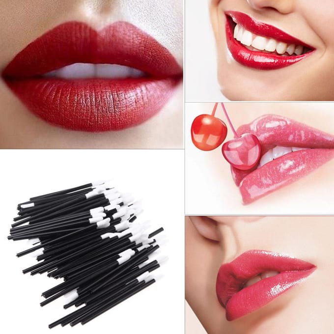 100 pcs Pinceaux à Lèvres Jetables Applicateurs de Gloss à Lèvres Bâtonnets Pinceaux à Lèvres Outil de Maquillage pink