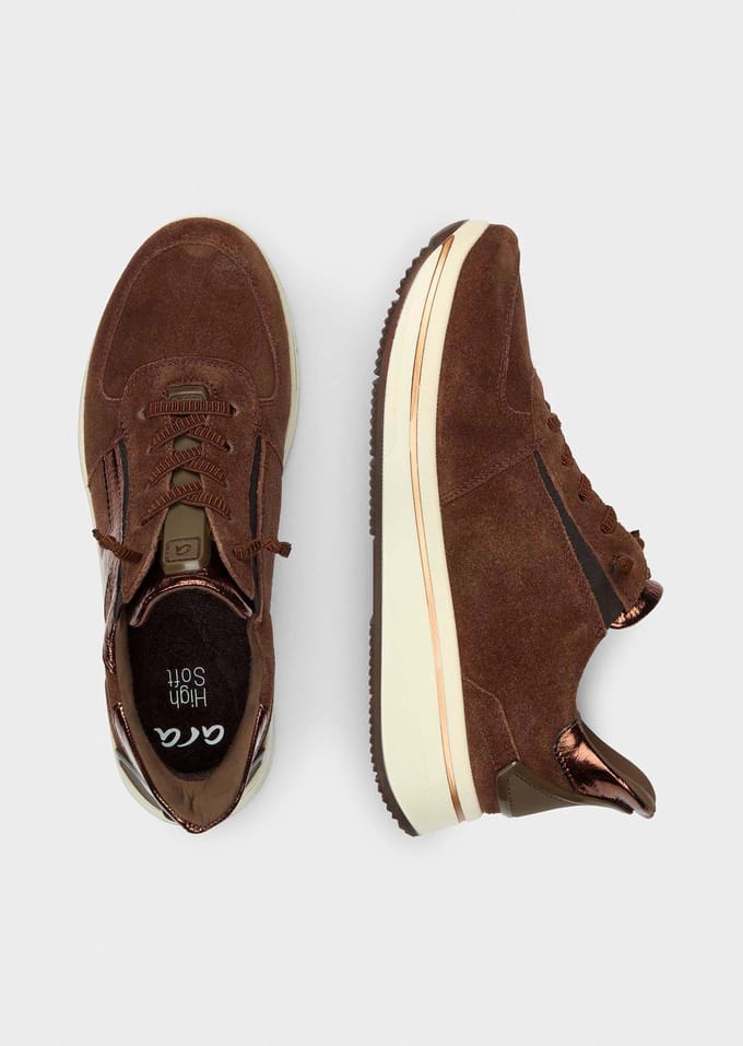 Sneakers van suède - bruin - Gr. 8 van Goldner Fashion