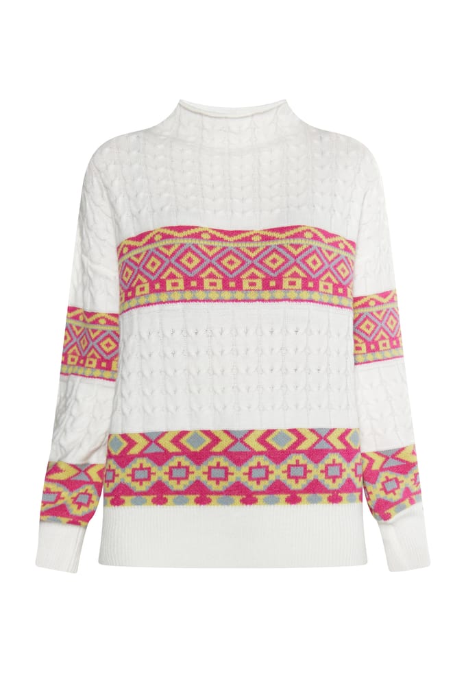 IZIA Jumper Dames Wit Veelkleurig