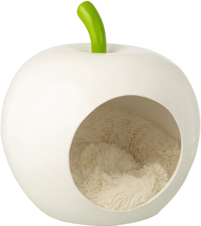J-Line kattenmand Appel - polyresin - wit
