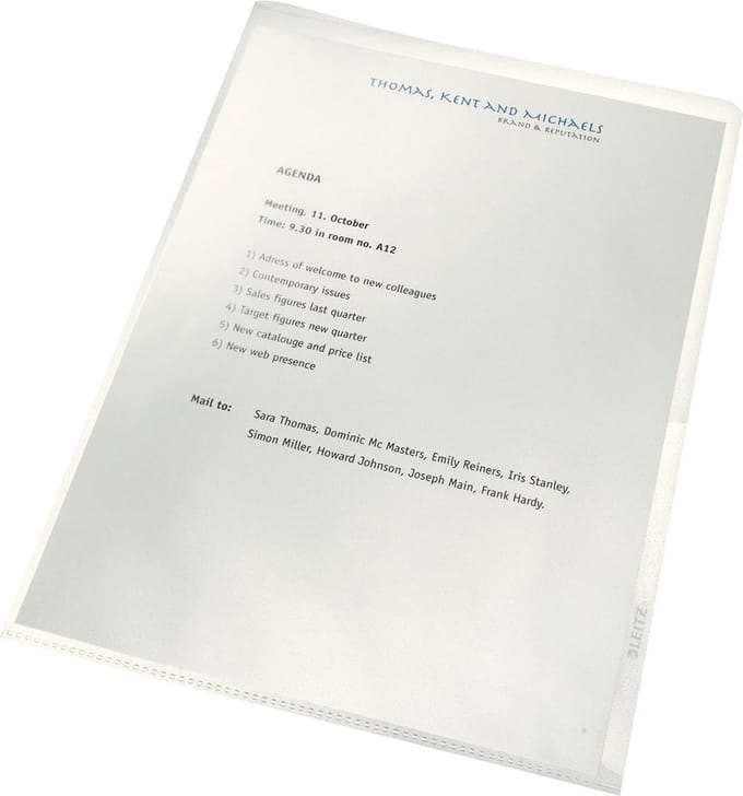 Insteekmap L-model Leitz Re:cycle A4 PVC 0.15mm transparant - 5 stuks