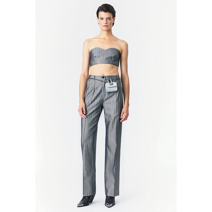 Marcell von Berlin Strapless Bustier Top Silver Herringbone Taglia: 40 | Canottiere Outlet | Donna | Grigio