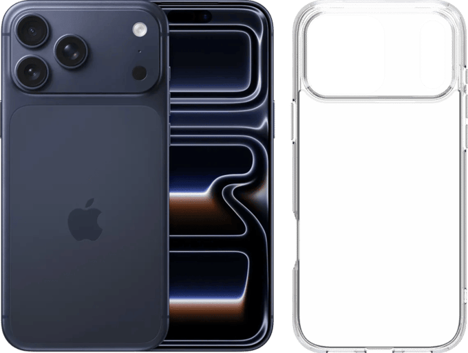Apple iPhone 17 Pro Max 1TB Blauw + BlueBuilt Protective Back Cover Transparant