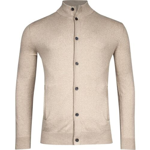 Baileys Vest Pima Cotton Buttons Single Knit Beige / male