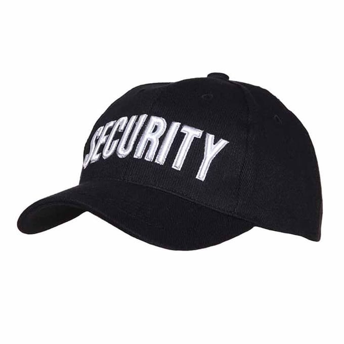Baseball cap/pet - security- Zwart