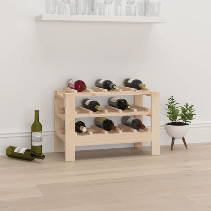 vidaXL - Wijnrek - 61,5x30x42 - cm - massief - grenenhout - bruin