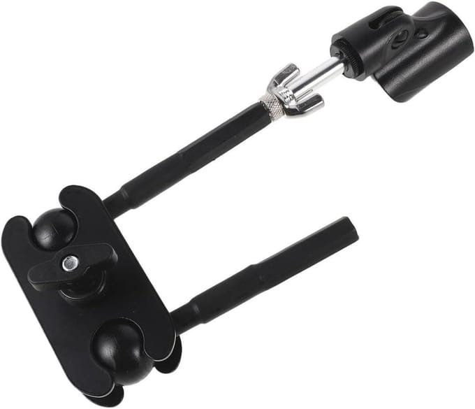Microfoonhouder Clip - Klem Statief - Muziekstudio Opnames - Verstelbaar Kogelgewricht - 28 x 15 x 4 cm - Zwart