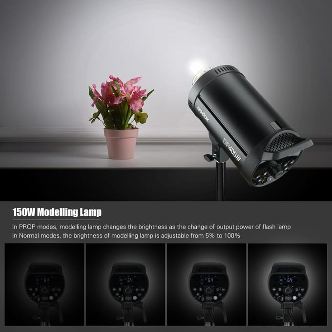 Godox DP400III Professionele Studio Flitslamp 400Ws 2.4G Draadloos X-systeem Stroboscoopverlichting met EU Plug zwart