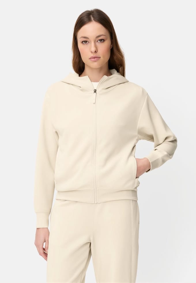 camel active Sweatvest met capuchon - Maat womenswear-S - Parelwit