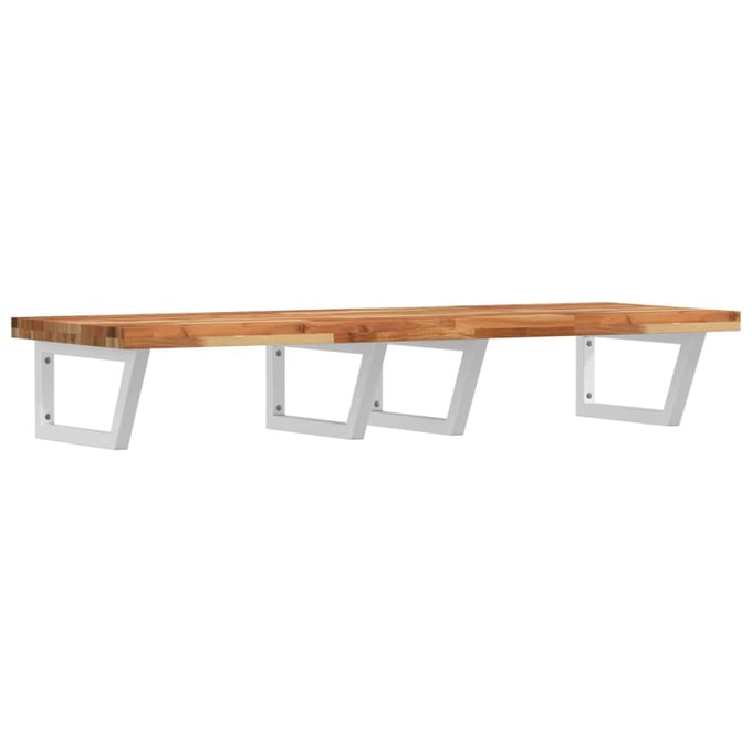 vidaXL - Badkamer - wandschap - staal - en - massief - acaciahout