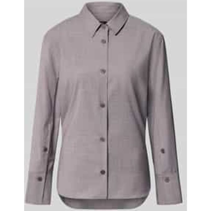 Regular fit overhemdblouse van zuivere scheerwol