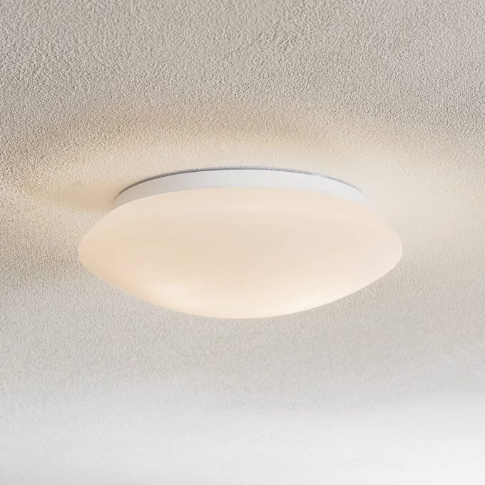 Argon Plafondlamp Gjovik, Ø 30 cm, opaalglas, E27