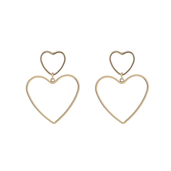 Go Dutch Label Oorhangers fine open hearts Goud