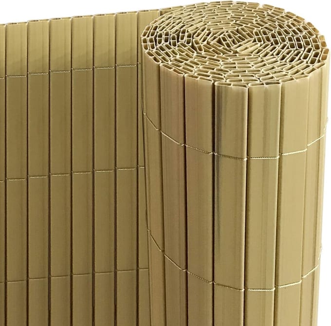 PVC privacyscherm balkon 120 x 900 cm bamboe