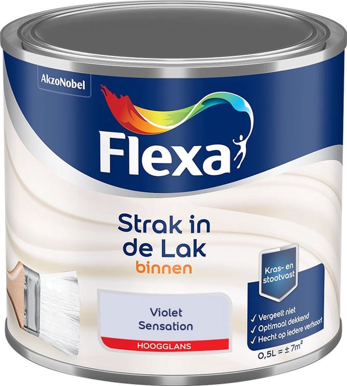 Flexa - Strak In De Lak Binnenlak Hoogglans - Violet Sensation - Mengverf - 500 Ml