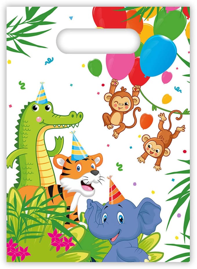 Wefiesta - Uitdeelzakjes jungle party (6 stuks)