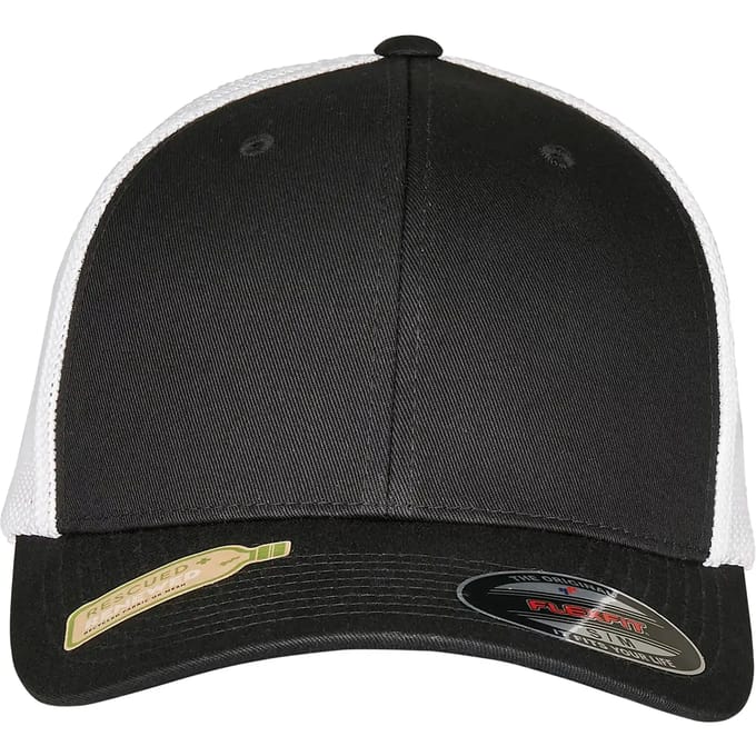 Urban Classics - Trucker Recycled Mesh Flexfit pet - S/M - Zwart/Wit