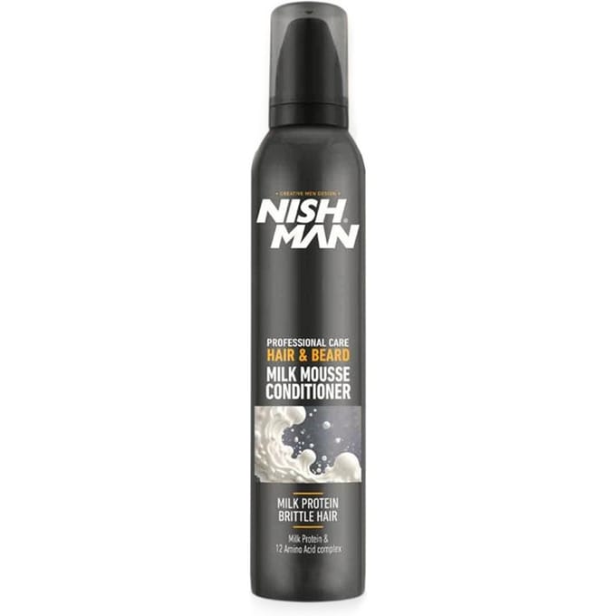 Nishman Hair & Beard Milk Mousse Conditioner Leave-in voor Heren, 200 ml