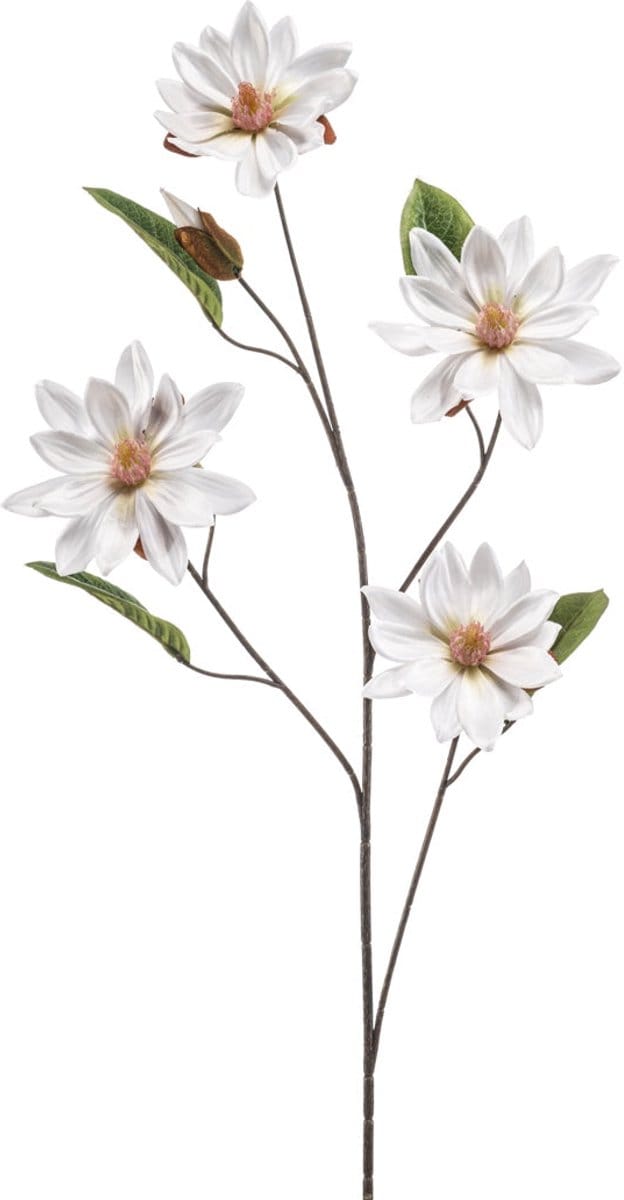 Emerald - Kunstbloem Magnolia 102cm wit - Kunstplant voor binnen