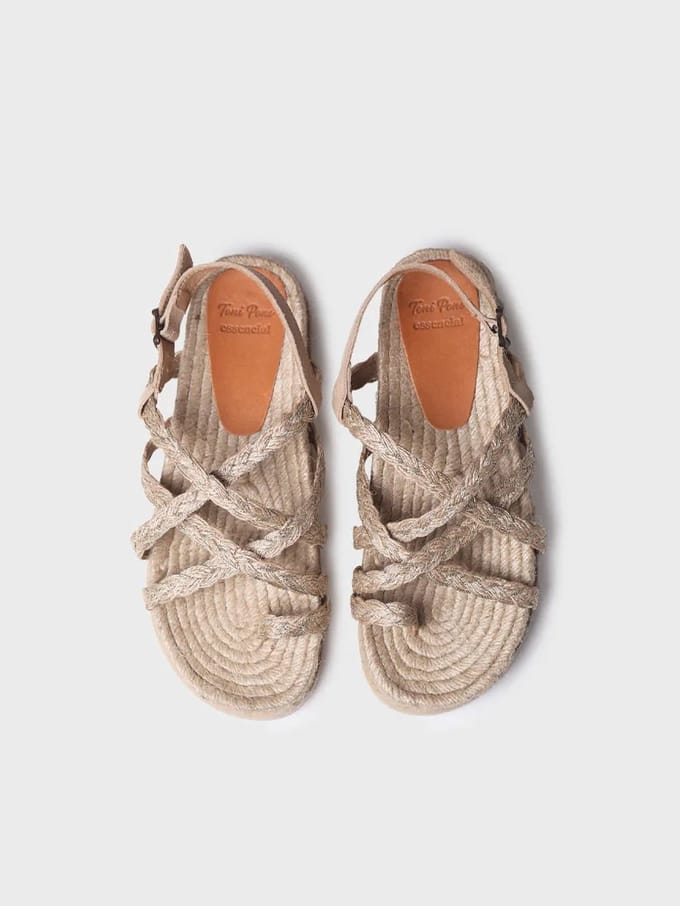 Platte sandalen van jute voor dames | DAISY-PH