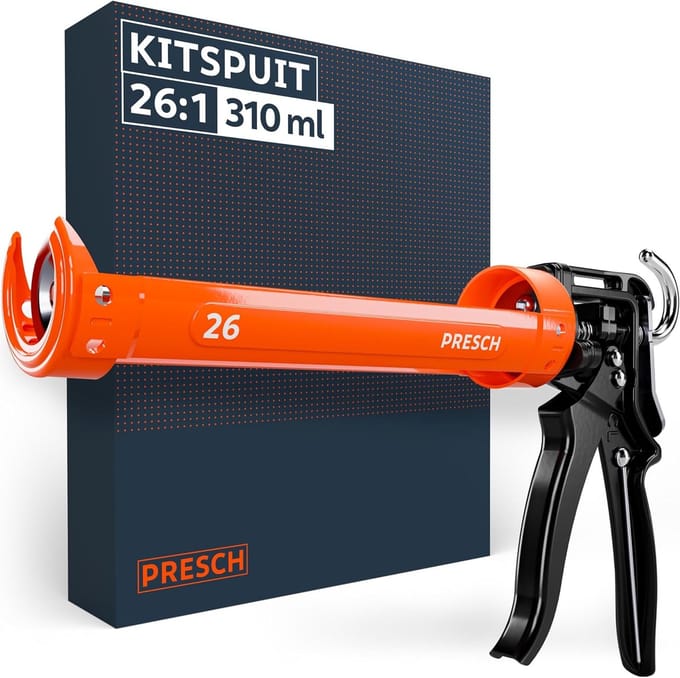 Kitspuit - Kitpistool - Hoge Viscositeit Kitten - 360° Draaibaar - 26:1 Overbrenging 310ml - Oranje