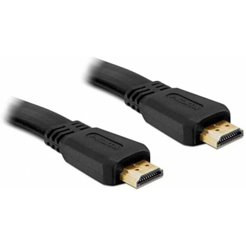 Delock 82672 HDMI-kabel HDMI Aansluitkabel HDMI-A-stekker 5 m Zwart Plat