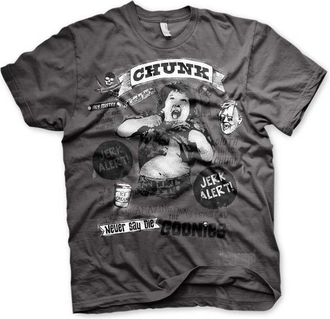 The Goonies Heren Tshirt -M- Chunk Jerk Alert Grijs