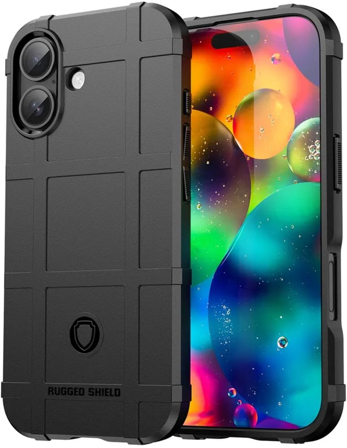 MobyDefend Hoesje - Geschikt voor iPhone 17 - Rugged Shield TPU Backcover - Zwart