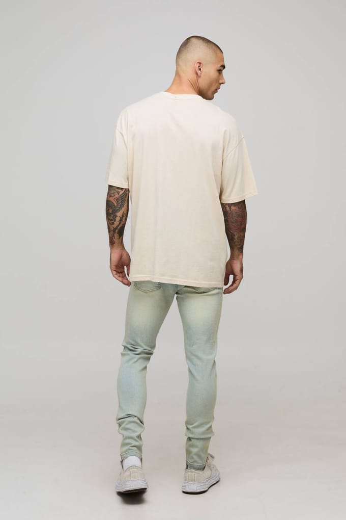 Skinny Stretch Fit gewassen jeans | Stonewash | Size 30R