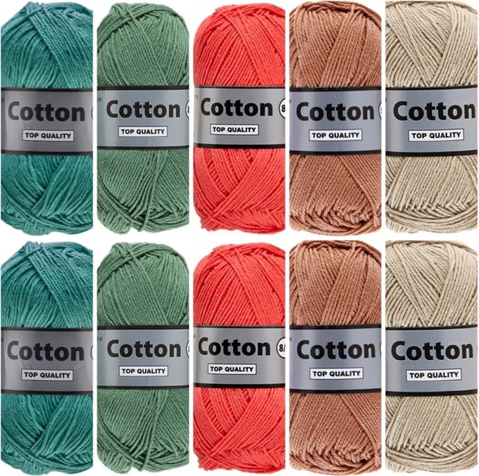 Cotton eight Herfst bos kleuren - katoengaren pakket - 10 bollen