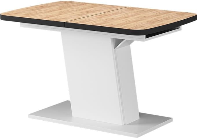 Vicco Eettafel Fenaro, Goudkleurig Eiken/Wit, 120-160 x 80 cm uitschuifbaar