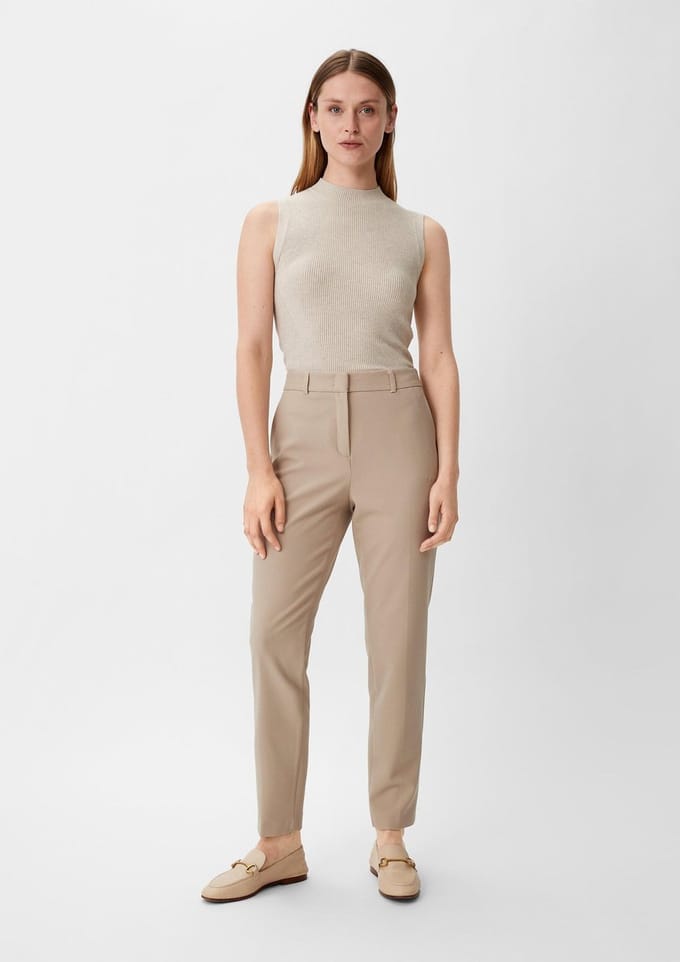 Pantalon kostuum met piquéstructuur voor dames COMMA