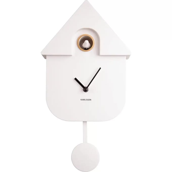 Karlsson Koekoeksklok Modern Cuckoo ABS - Wit - 41x8,5x21,5cm - Scandinavisch