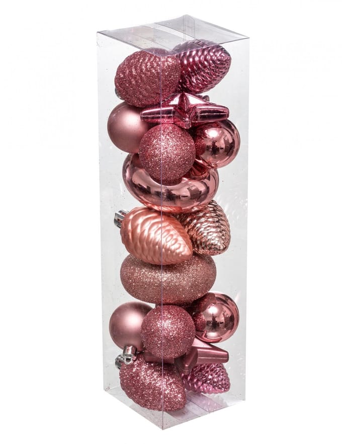 JJA - Roségouden Kerstboomdecoratie Kit 18 stuks en sterren