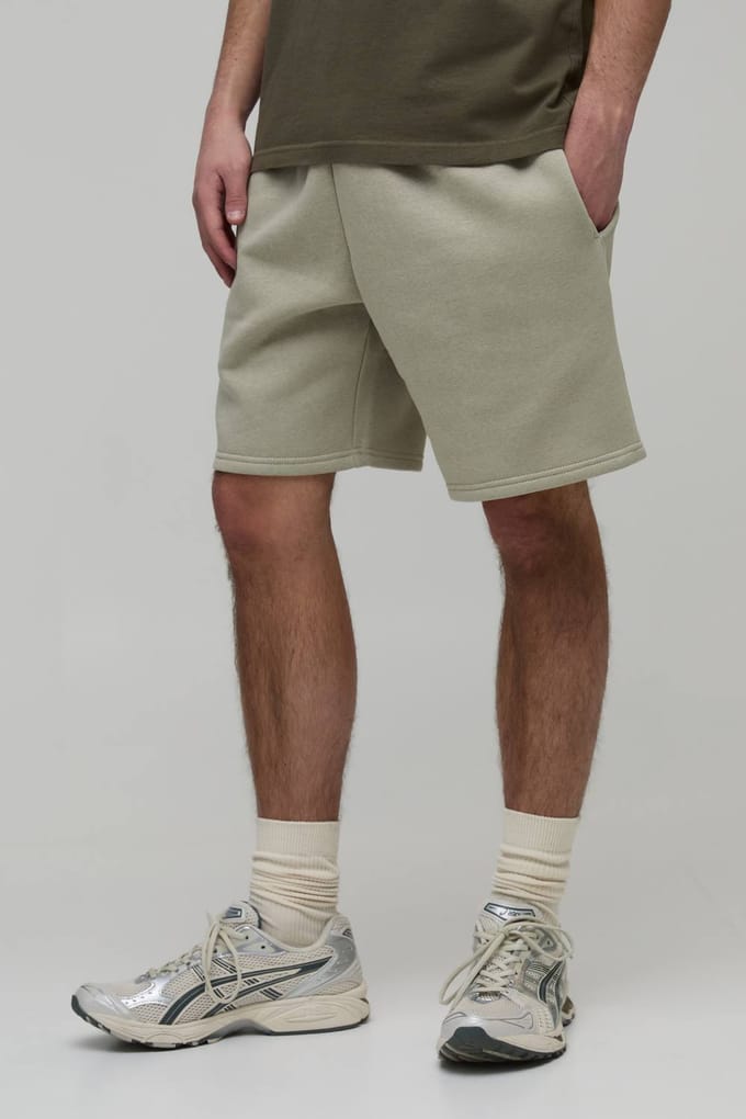 Essential Relaxed Fit Jersey Short | Light Khaki | Size Small