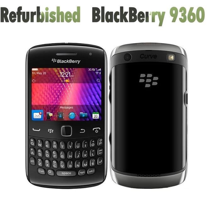 Téléphone Mobile BlackBerry Curve 9360 Rénové RÉSEAU 3G 512 Mo RAM 512 Mo ROM Avec 1 SIM simple set blanc