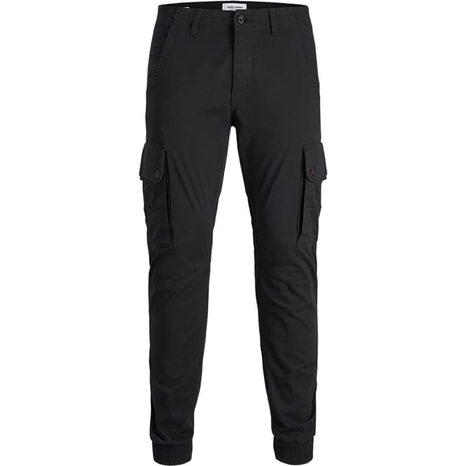 Jack & Jones - Heren Broek Paul Warner Cargo - Zwart - Maat 29/32