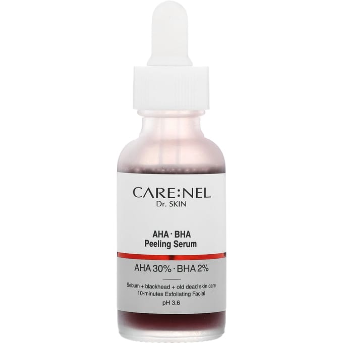 Care:Nel, AHA-BHA Peeling Serum, 1 fl oz (30 ml) white