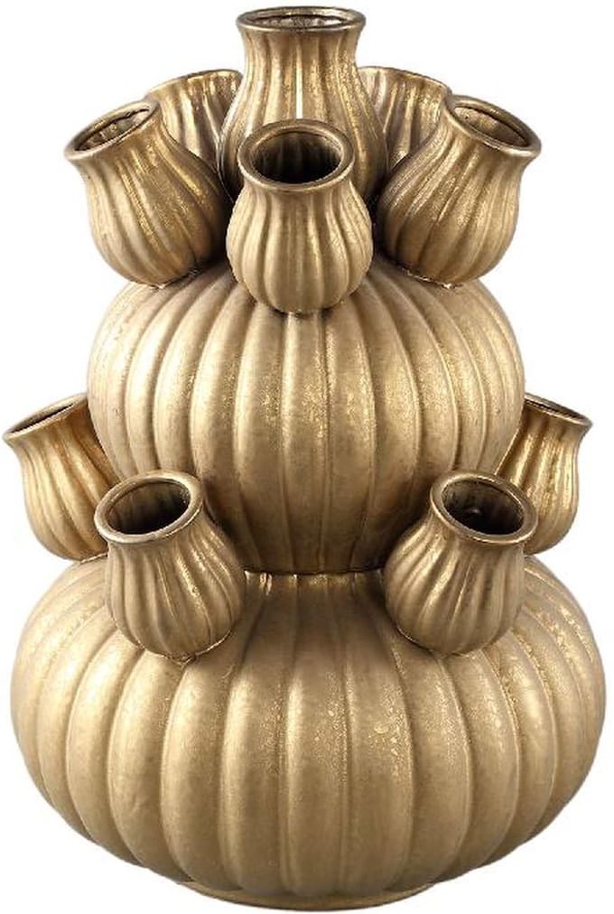PTMD Bloempot Miquette - 43x43x59 cm - Keramiek - Goud