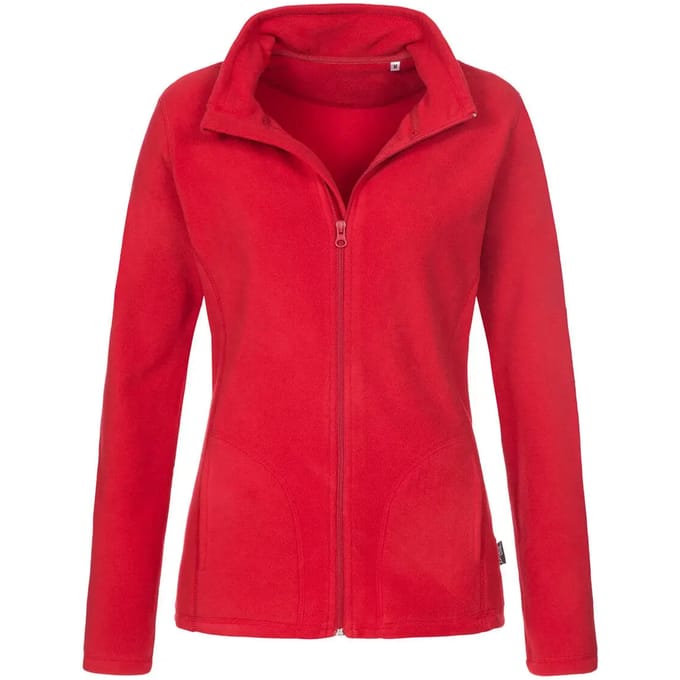 Stedman - Fleece Dames Trui met Rits - Scarlet Red maat S