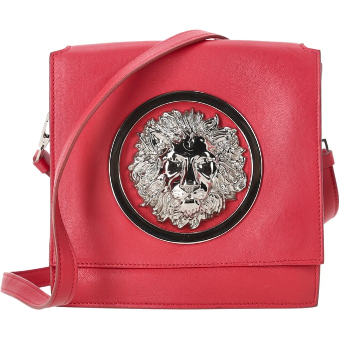 Versus Versace Medusa Flap Crossbodytas in rood leer
