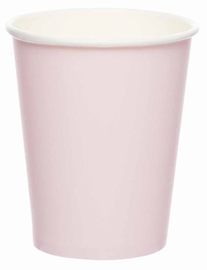 8 Marshmallow Roze papieren bekers 227ml