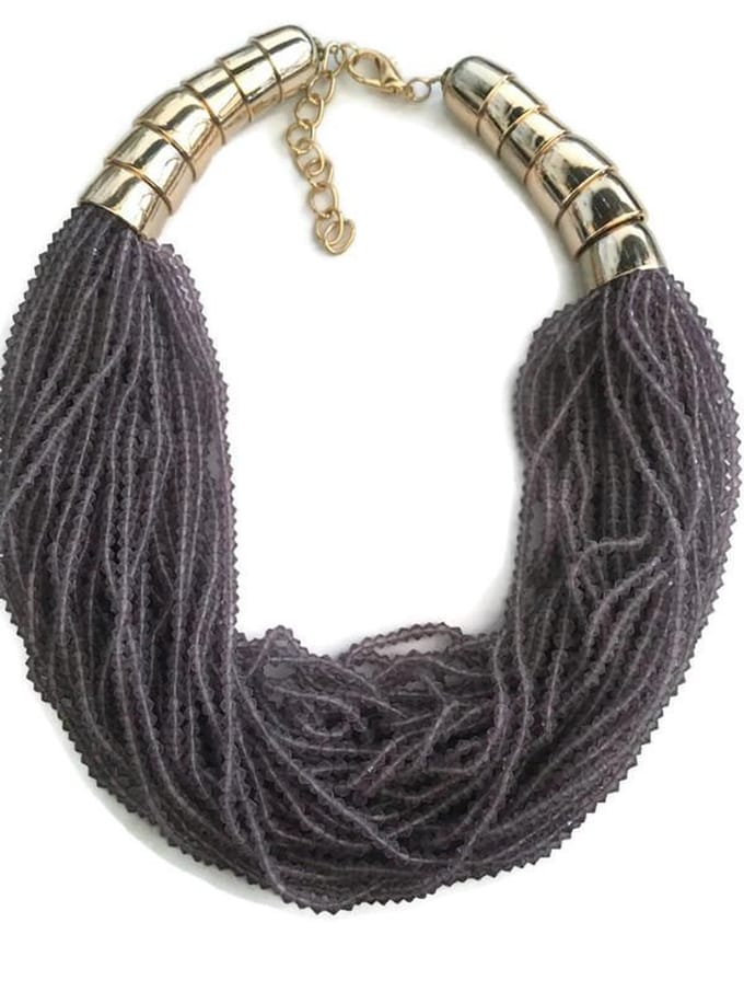 Petra's Sieradenwereld - Ketting laagjes paars (833)
