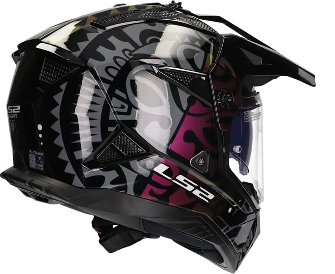 LS2 Helm Pioneer II Rangi MX702 zwart / paars maat M