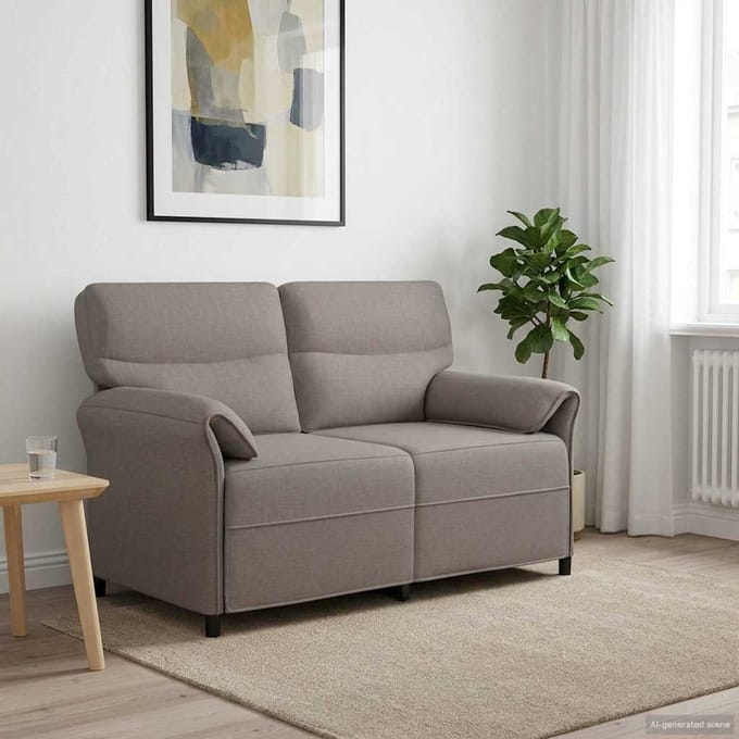 vidaXL - 2-Zits - Sofa - Taupe - 138 - x - 83 - x - 95 - cm