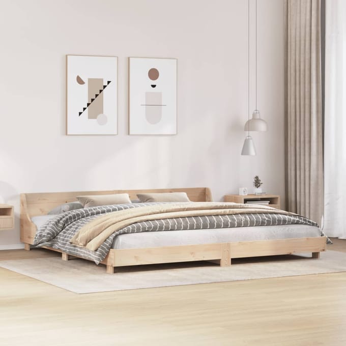 vidaXL - Bedframe - zonder - matras - massief - grenenhout - 200x200 - cm