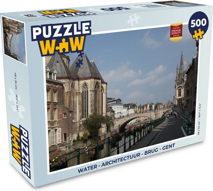 Puzzel Water - Architectuur - Brug - Gent - Legpuzzel - Puzzel 500 stukjes