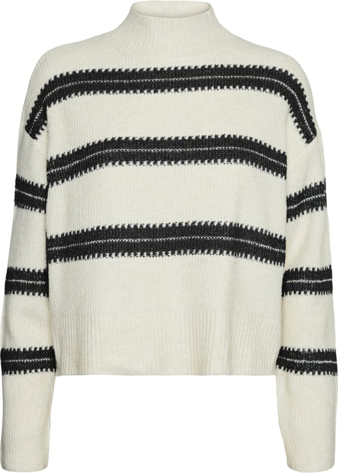 Vero Moda Trui Vmdazzle Ls Highneck Pullover Ga Bo 10310850 Birch/w Black Dames Maat - S