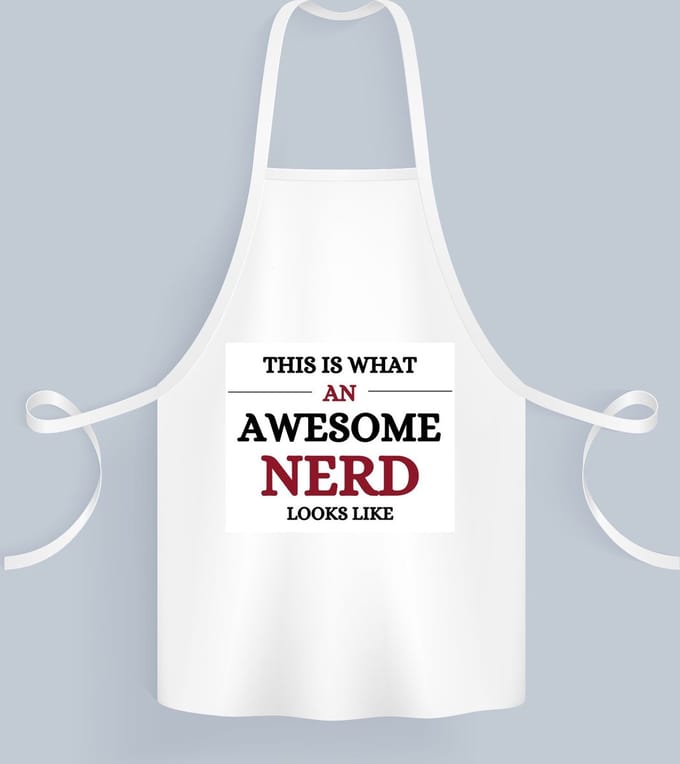 Akyol - an awesome nerd Keukenschort - Nerd - echte nerds - school - verjaardagscadeau - kado - gift - 82 bij 71 cm