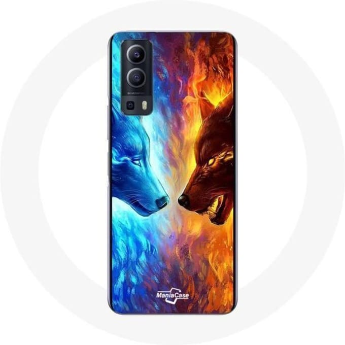 Coque Vivo Y72 Loup de Glace et de feu